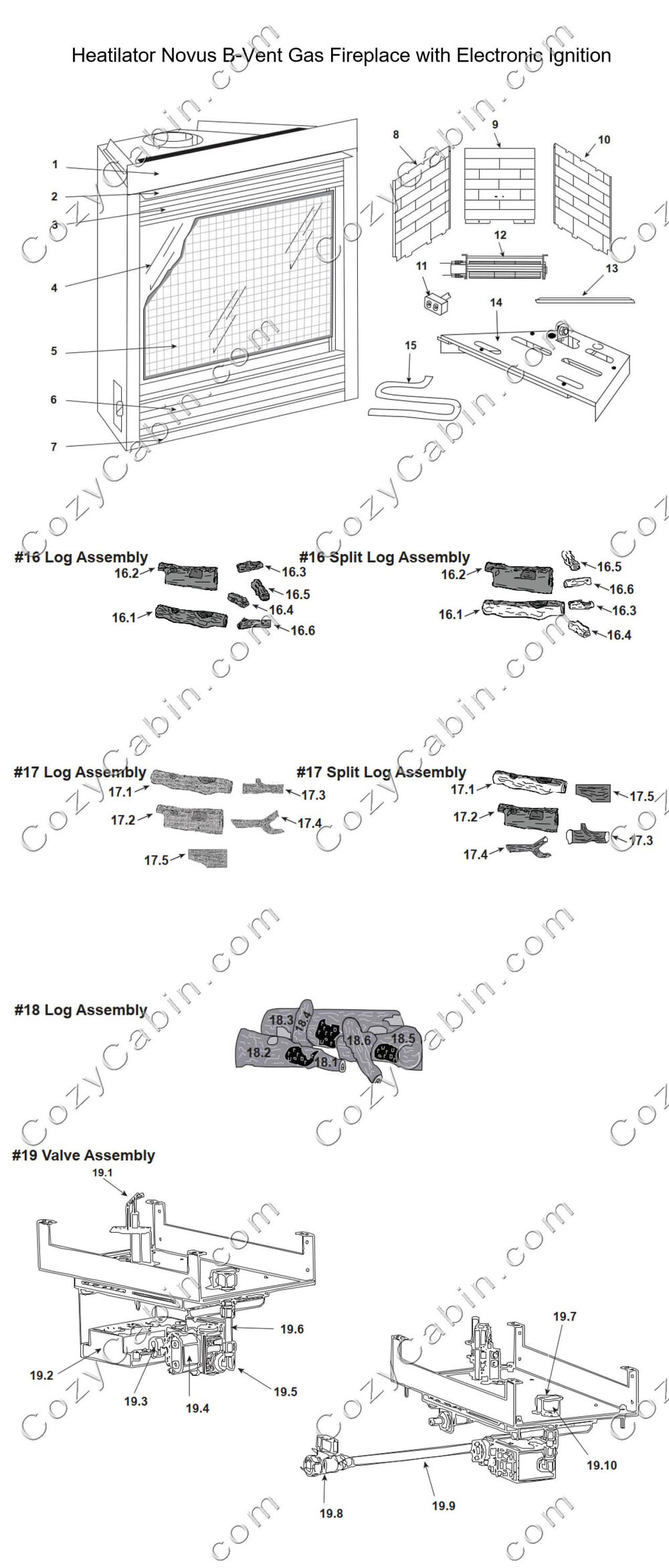 Heatilator Novus 36 Inch B-Vent Gas Fireplace with Electronic Ignition (GNBC36E) #GNBC36E